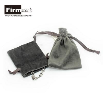 China Gray Softy Velvet Pouch Dust Custom Logo Customized Luxury Bags For Packaging Jewelry for sale