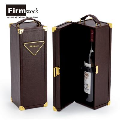 China Customized Recyclable Cheap Wooden Wine Bottle Set Gift Box Leather Packaging For Wine Glass for sale