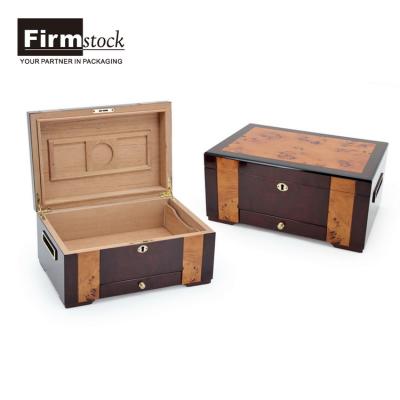 China Luxury High Grade Luxury Wooden Gift Logo Empty Storage Tobacco Cigar Wooden Box for sale