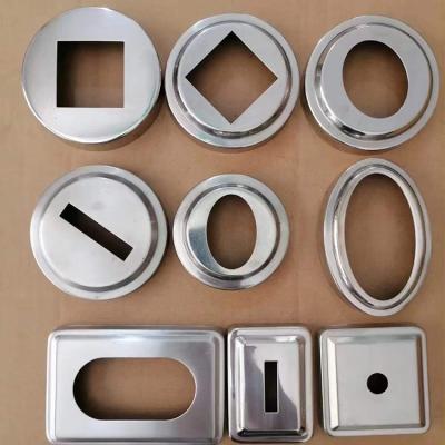 China Modern 201 304 Square Round Balcony Stair Railing Handrail Stainless Steel Tubing Cover Flange for sale