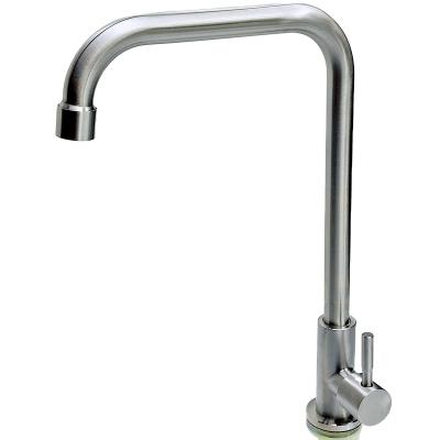 China Other Oem 304 Cold Sink Tap Large Seven-character Tap Faucets Basin Kitchen Faucet Stainless Steel Brushed Quick Opening Faucet for sale