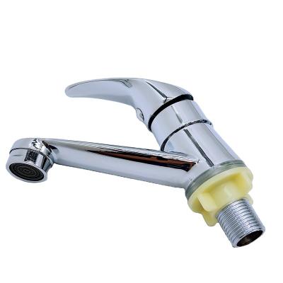 China Other Bathroom Faucet Nickel Plated Low Arc Single Handle Sink Faucet With Pop Up Drain Assembly Basin Mixer Tap for sale