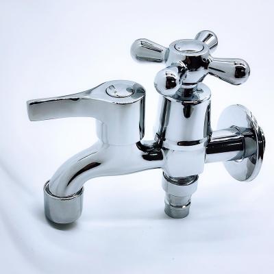 China Other Zinc Body Zinc handle Cold Water Tap plastic Cold water tap double outlet washing machine faucet wash hand basin tap for sale