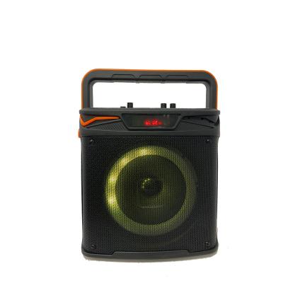 China 6 inch radio handle portable mini speaker with support usb fm tws led light radio to link audio speaker for sale