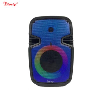 China No Cart 8 Inch Trolley Speaker Outdoor Portable DJ System Subwoofer Sound Box With LED Flame Light Speaker for sale