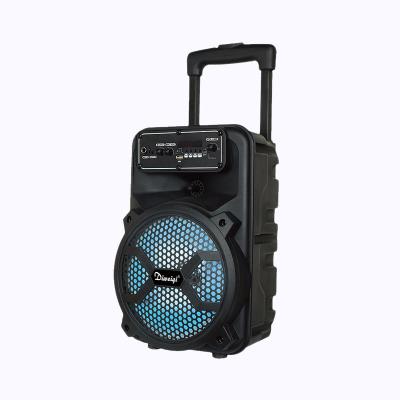 China Cheap Outdoor 8 Inch Wireless Portable Trolley Speaker Loudspeaker With Led Woofer Light for sale