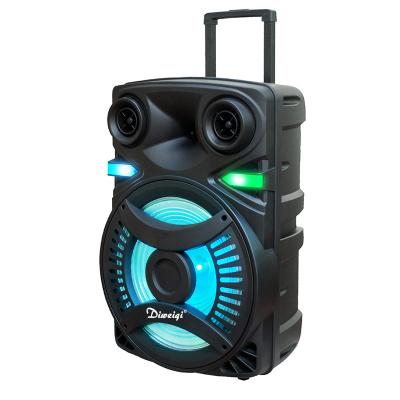 China 15 Inch Large Party Wireless Cheap Portable Sound Plastic Trolley Speaker Outdoor Professional Speakers for sale