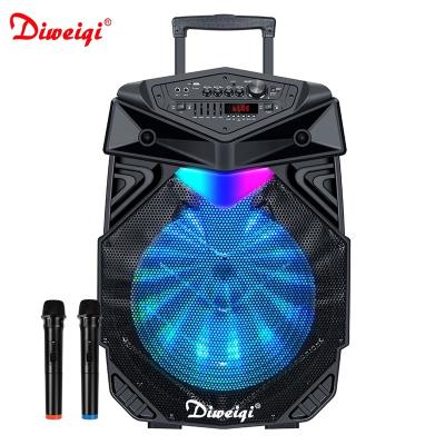 China Wireless Rechargeable Outdoor Karaoke Cart High Power Portable Loudspeaker Speaker With Wireless Microphone for sale