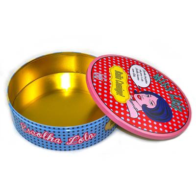 China Recycled Materials Metal Round Custom Gift Packaging Tin Boxes For Cookies for sale