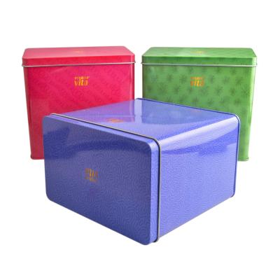 China Wholesale Square Container Tin Gift Box Packaging Metal Tin Box Tea Tea for sale