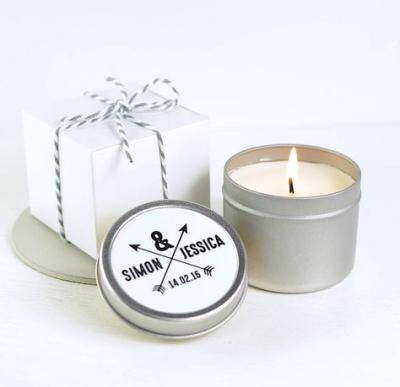 China Recycled Materials Small White Candle Tins Empty Candle Tins Sets Tins Gift Set for sale