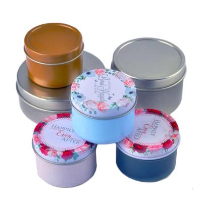 China Round Storage Recycled Materials Pretty Hot Sale Small Tin Box For Jewelry Earring 2oz Tin Can Candling Custom Tin Aluminum Metal Packaging Box for sale