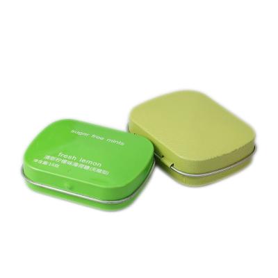 China Recycled Materials Factory Customized Logo Printing And Mint Candy Mini Small Tin Box Tin Case For Mint Candy With Plastic Insert for sale