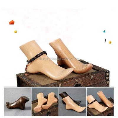 China DL866 Wholesale Maternity Women Sock Display Foot Mannequin Wooden Sock/Wooden Mannequin Feet MannequinFashion Anklets Display On Sale for sale