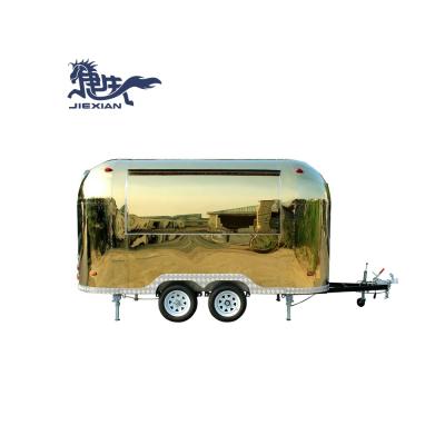 China JX-BT400 China mobile processing factory coffee cart gold airstream food vegetable trailer for sale for sale