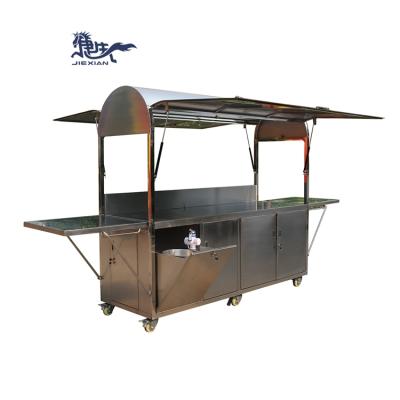 China JX-CR240 Durable High Quality Mobile Stainless Steel Coffee Cart for sale