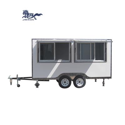 China JX-FS400C vegetable processing factory food trailer concession used outdoor cart mobile food truck for sale for sale