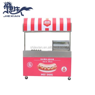 China JX-CR200 outdoor mobile hot dog hand push cart hot dog cart for sale for sale