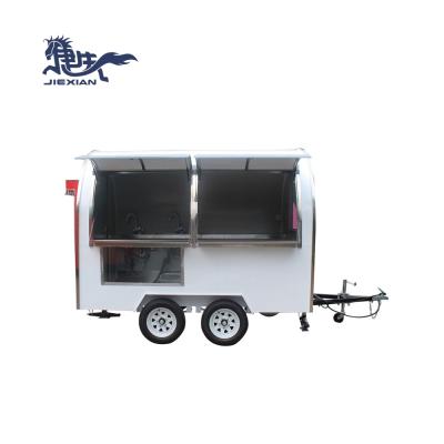 China Vegetable processing plant JX-FR280W outdoor mobile kitchen food trailer display cart solar mall kiosk for food for sale