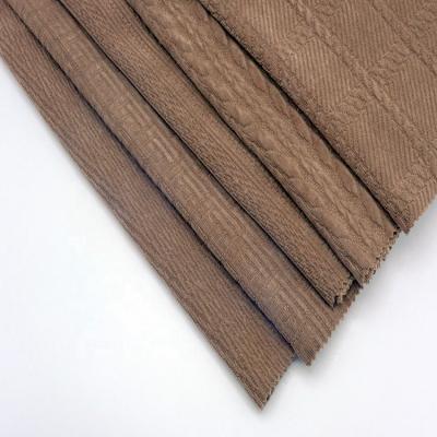 China New designs popular 97polyester 3spandex chenille jacquard heavy solid brocade Shrink-resistant knit fabric for winter pants for sale