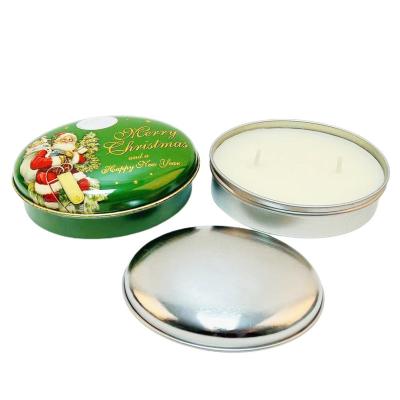 China Gift & Craft Tin Candle Jars Oval Shape custom made wholesale Tin Candle Containers Seamless Candle Tin For Christmas for sale