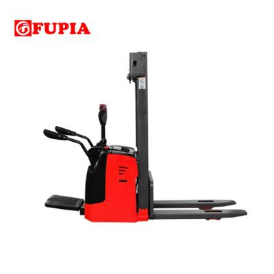 China Portable Hotels Fork Lift1.5 Ton 2 Ton Self Propelled Riding Electric Stacker for sale