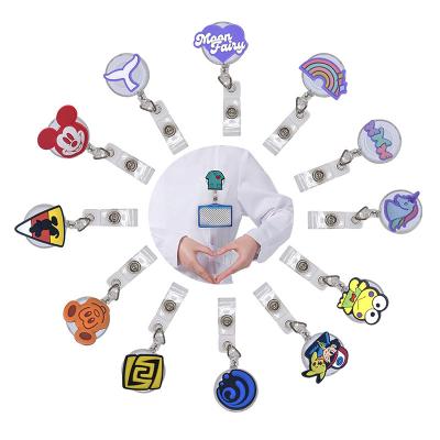 China 2022 New School Style Cartoon Hot Selling Durable Retractable Pull Reel Badge Holder With Clip Hospital School Office Avalabl for sale