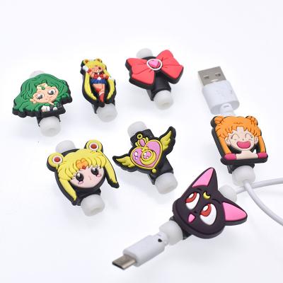 China Series Phone Accessories Sailor Moon Bite Cartoon Cable Protector USB Charging Cable Protector Wholesale Cell Phone Eco-friendly Durable Silicone for sale