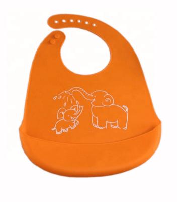 China Elephant Antibacterial Design Baby Bib Boys And Girls Colorful Waterproof Silicone for sale