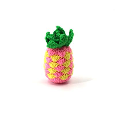 China Safety and Chewable Baby Toys Natural Cotton Pineapple Teether 2018 Toy Crochet Rattle for sale