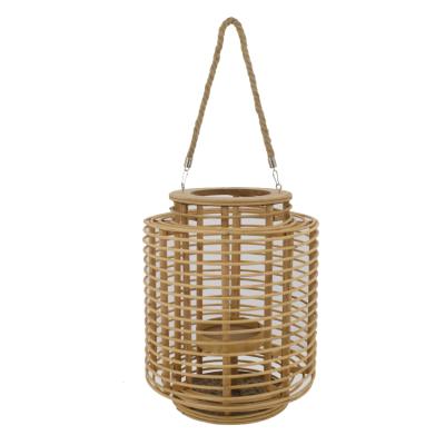 China Handmade Wicker Rattan Woven Lantern Hanging Decorations Home Decorative Chinese Lanterns Candle Holder Wicker Hanging Decorations for sale