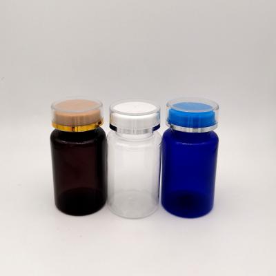 China 120cc Medicine Round Supplement Empty Plastic MEDICINE PILL BOTTLE With Crown Cap Bottle for sale