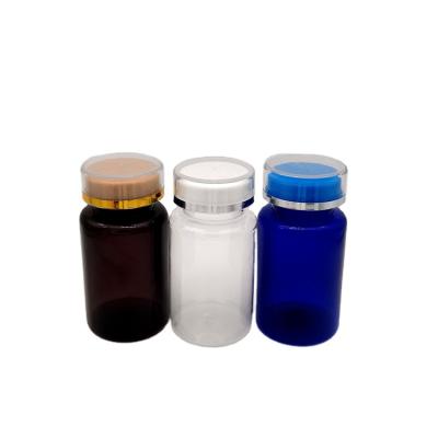 China 120cc Medicine Pet Medicine Plastic Pill Bottle Brown With Colors for sale