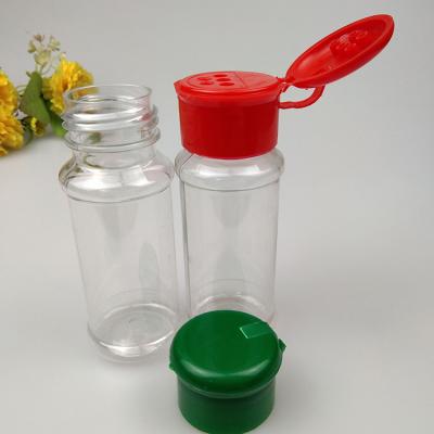 China Wholesale Round Stocked Shaped Pepper Spice Plastic Bottle With Flip Lid for sale