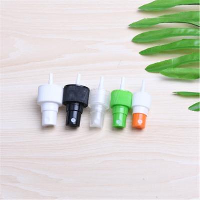 China Non Spill 18mm Plastic Fine Mist Spray Pump With Clear Cover for sale