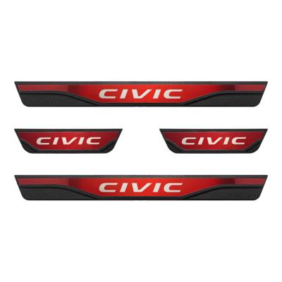 China Portable Auto Car Sill Sticker Styling Pedal Guard Trim Car Door Sill Scuff Plate Protector For Honda Civic Stainless Steel for sale