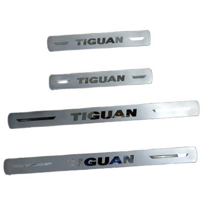 China Decoration+Protection Car Styling NEW TIGUAN Car Door Sill Cover Trim Stainless Steel Door Scuff Plate For VOLKWAGEN VW TIGUAN 2017-2020 for sale