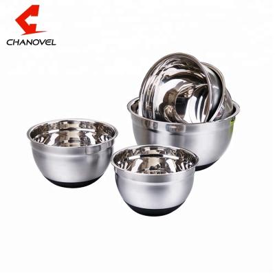 China Various Quality Best Size Stocked Stackable Stainless Steel Salad Bowl Set For Kitchen Tableware With Lid for sale