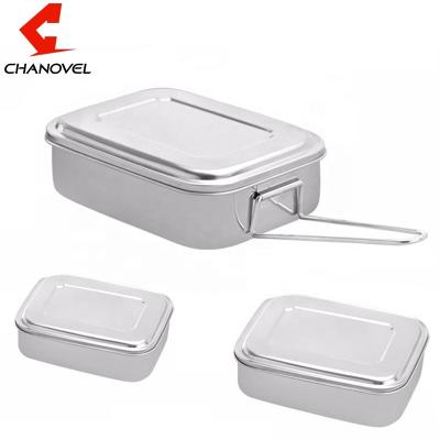 China Freshness Preservation 2 Compartment 3 Compartment Metal Food Containers 304 Stainless Steel Lunch Box For Kids With Handle for sale