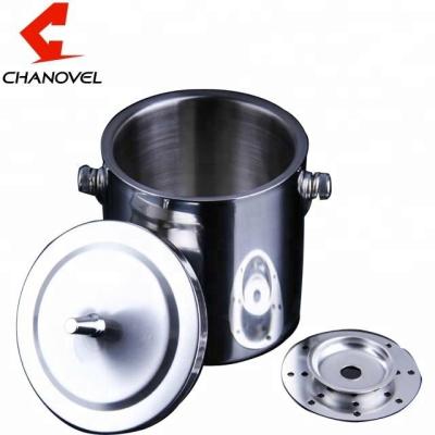 China Stainless Steel 1.0/1.4/2.0L Double Wall Ice Bucket with Viable Tongs and Baffle-straight for sale