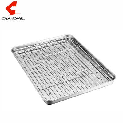 China Sustainable 304 stainless steel griddle with removable rack for sale