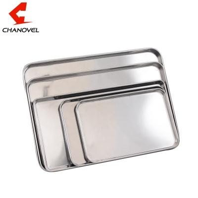 China Sustainable 304 Stainless Steel Square Shape Dinner Plate For Hotel Restaurant for sale