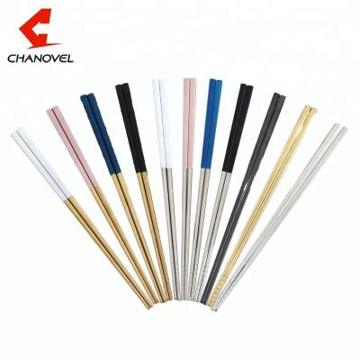 China Durable 304 Stainless Steel Multicolor Chinese Chopstick With Titanium Plating for sale