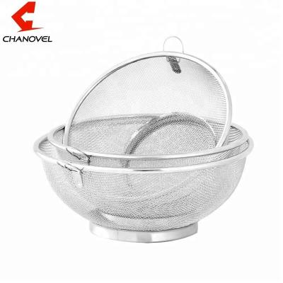 China Sustainable Deep Ware Strainer 304 Stainless Steel Colander for sale