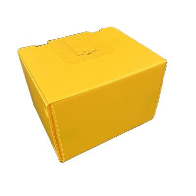 China Eco - Friendly PP Corrugated Recycled Logistic Yellow Corrugated Plastic Shipping Cardboard Storage Bins for sale