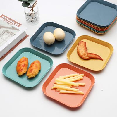 China Unbreakable Wheat Straw Snack Plate Dessert Dish Set BPA Free Kids Dishes for sale