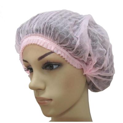 China SMS Striped Disposable Nonwoven Elastic Doctor Hat Cheap Surgical Caps for sale