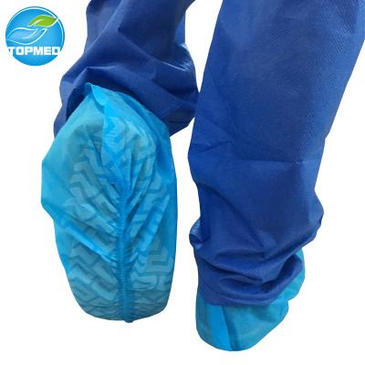 China Lightweight Topmed Non Slip Disposable Skid Shoe Covers PP+PE/SMS Coated Laminated Shoe Cover for sale