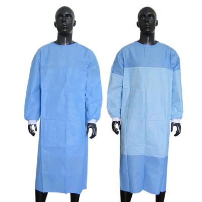 China Physician or Visitor Use EN13795 Light Disposable Surgical Level 2 SMS Reinforced Surgical Gown With Sterile for sale