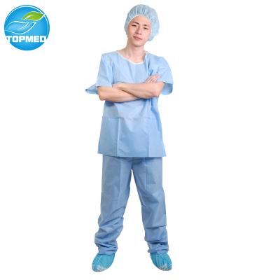 China Nonwoven Doctor or Visitor Use CE&ISO13485 Disposable Manufacturer Scrub Suit Uniform For Hospital Use for sale